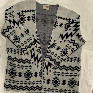 Savanna Jane Black and White Patterned Cardigan